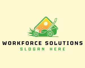 Lawn Mower Gardening Logo