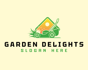 Lawn Mower Gardening logo design