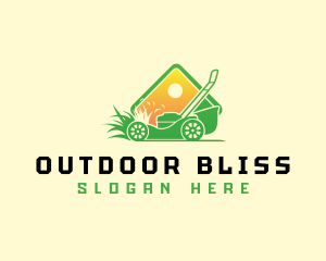 Lawn Mower Gardening logo design