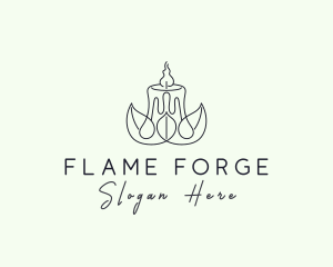 Candle Light Leaf logo design