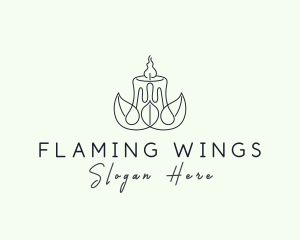 Candle Light Leaf logo design