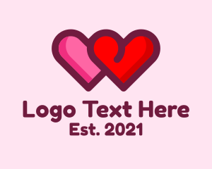 Valentine - Valentine Couple Hearts logo design