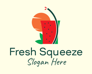 Sunset Watermelon Juice  logo design