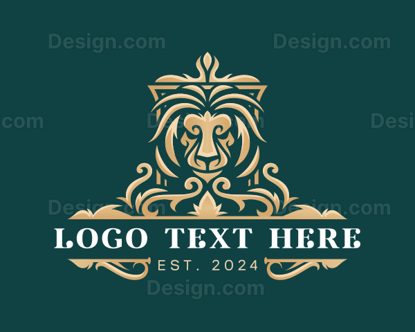 Lion Elegant Shield Logo
