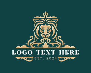 Lion Elegant Shield Logo