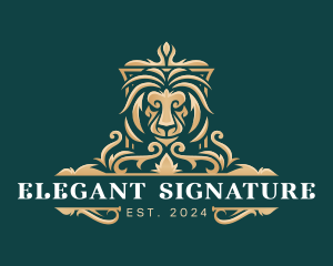 Lion Elegant Shield logo design