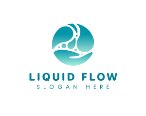 Hand Water Splash logo design