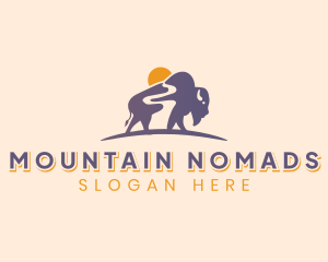 Mountain Wild Bison logo design