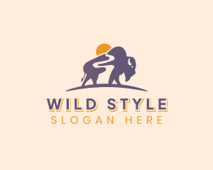 Mountain Wild Bison logo design