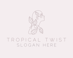 Tropical Leaf Woman  logo design