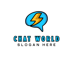 Lightning Brain Chat  logo design