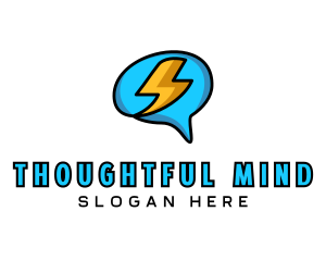 Lightning Brain Chat  logo design