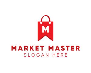 Bookmark Market Bag  logo design