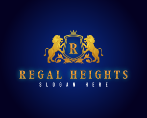 Regal Lion Shield logo design