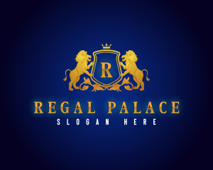 Regal Lion Shield logo design