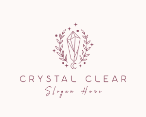 Moon Crystal Wreath  logo design