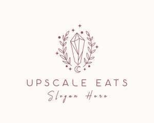 Moon Crystal Wreath  logo design