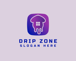 House Paint Drip logo design