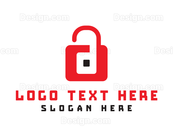 Red D Padlock Logo