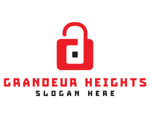 Red D Padlock Logo