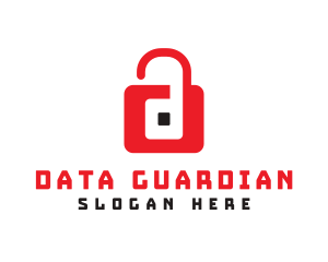 Red D Padlock logo