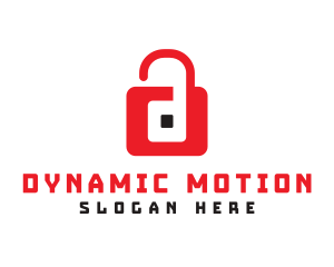 Red D Padlock logo design