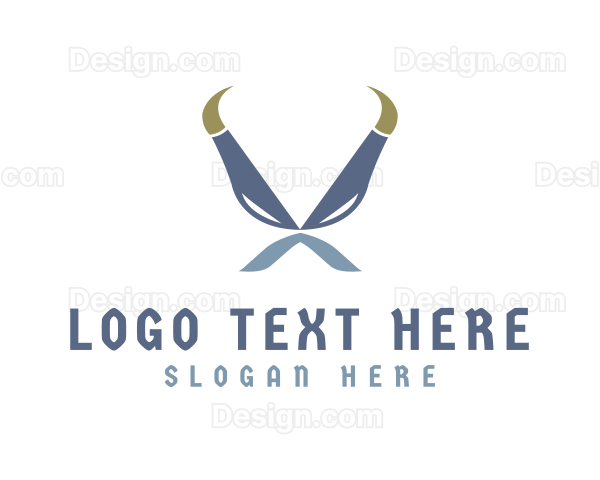 Norse Horns Mustache Logo