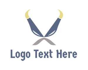 Viking Horns Mustache logo