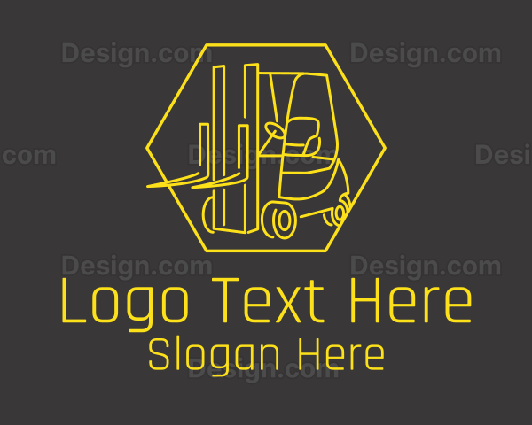 Yellow Forklift Truck Logo