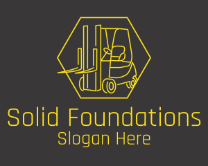 Yellow Forklift Truck Logo
