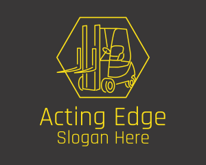 Yellow Forklift Truck logo design