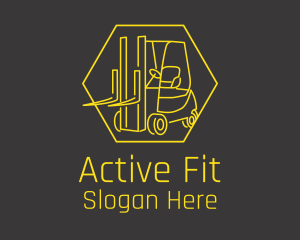 Yellow Forklift Truck logo design