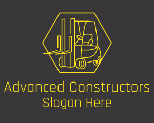 Yellow Forklift Truck logo design