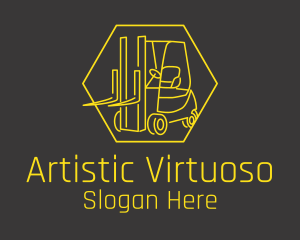 Yellow Forklift Truck logo design