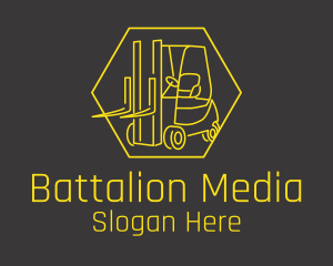 Yellow Forklift Truck logo design