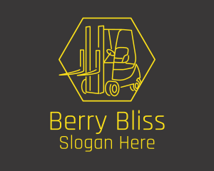 Yellow Forklift Truck logo design