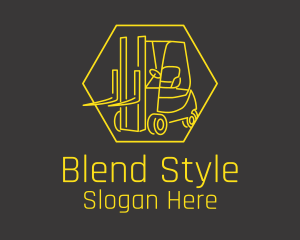 Yellow Forklift Truck logo design