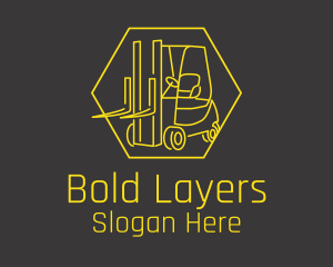 Yellow Forklift Truck logo design