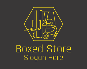 Yellow Forklift Truck logo design