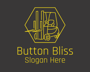 Yellow Forklift Truck logo design