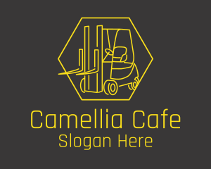 Yellow Forklift Truck logo design