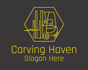 Yellow Forklift Truck logo design