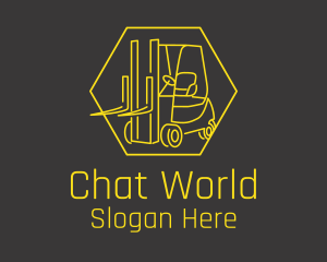 Yellow Forklift Truck logo design