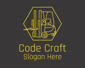 Yellow Forklift Truck logo design