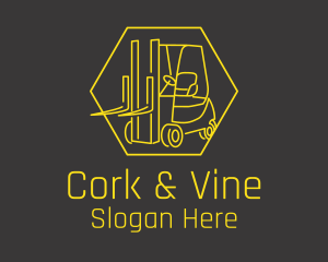 Yellow Forklift Truck logo design