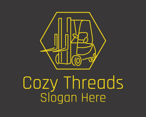 Yellow Forklift Truck logo design