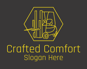 Yellow Forklift Truck logo design