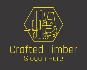 Yellow Forklift Truck logo design