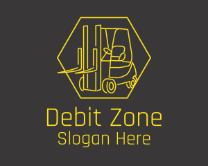 Yellow Forklift Truck logo design