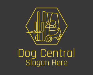 Yellow Forklift Truck logo design